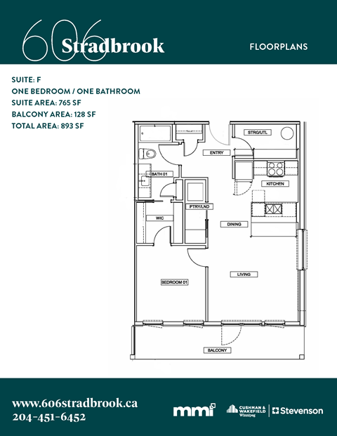 the floor plan of seafront one bathroom apt
